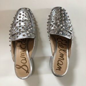 Sam Edelman silver studded mules size 7